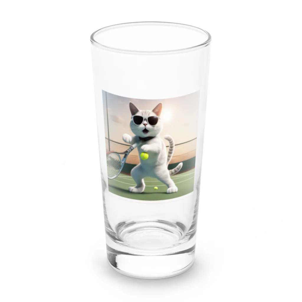 ryusky_333のサングラステニスをやる気でいるサングラス姿の猫 ロンググラス前面