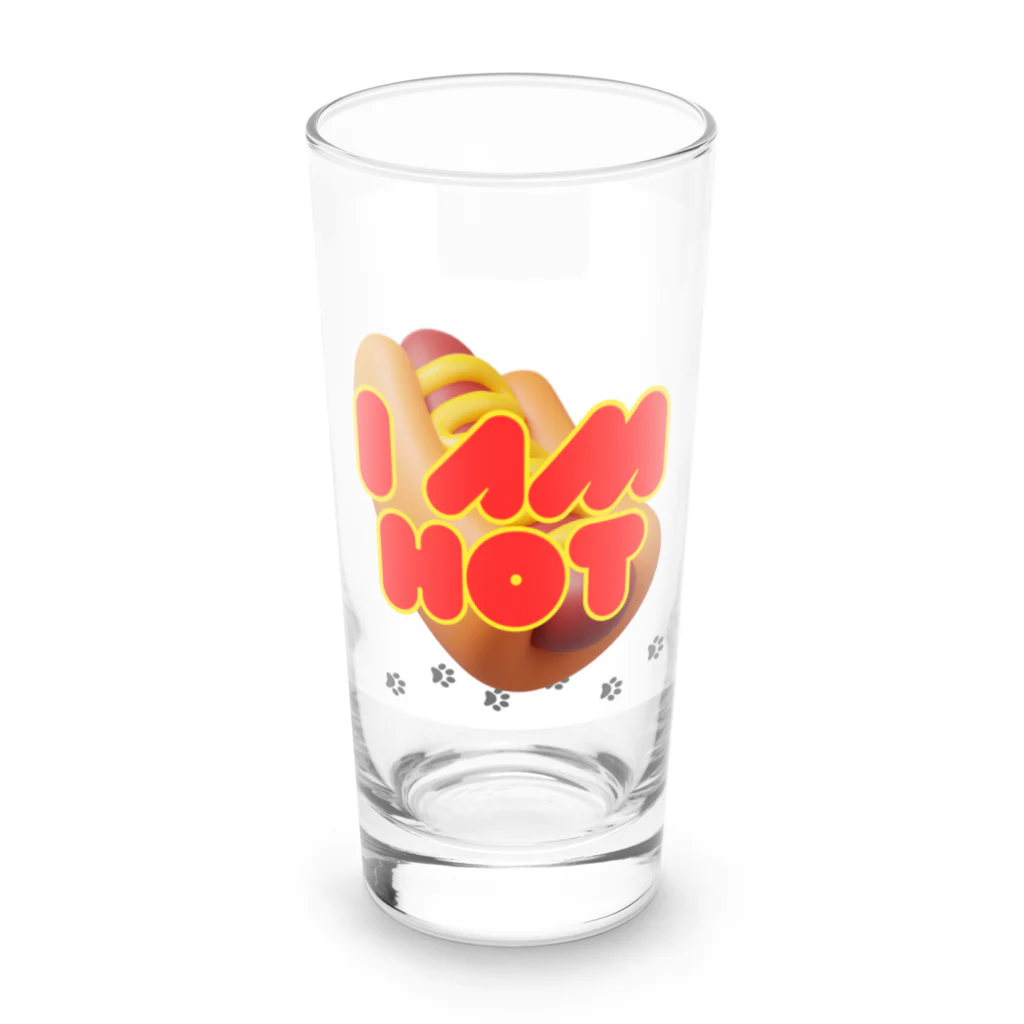 Boba's shopのホットなドッグ Long Sized Water Glass :front