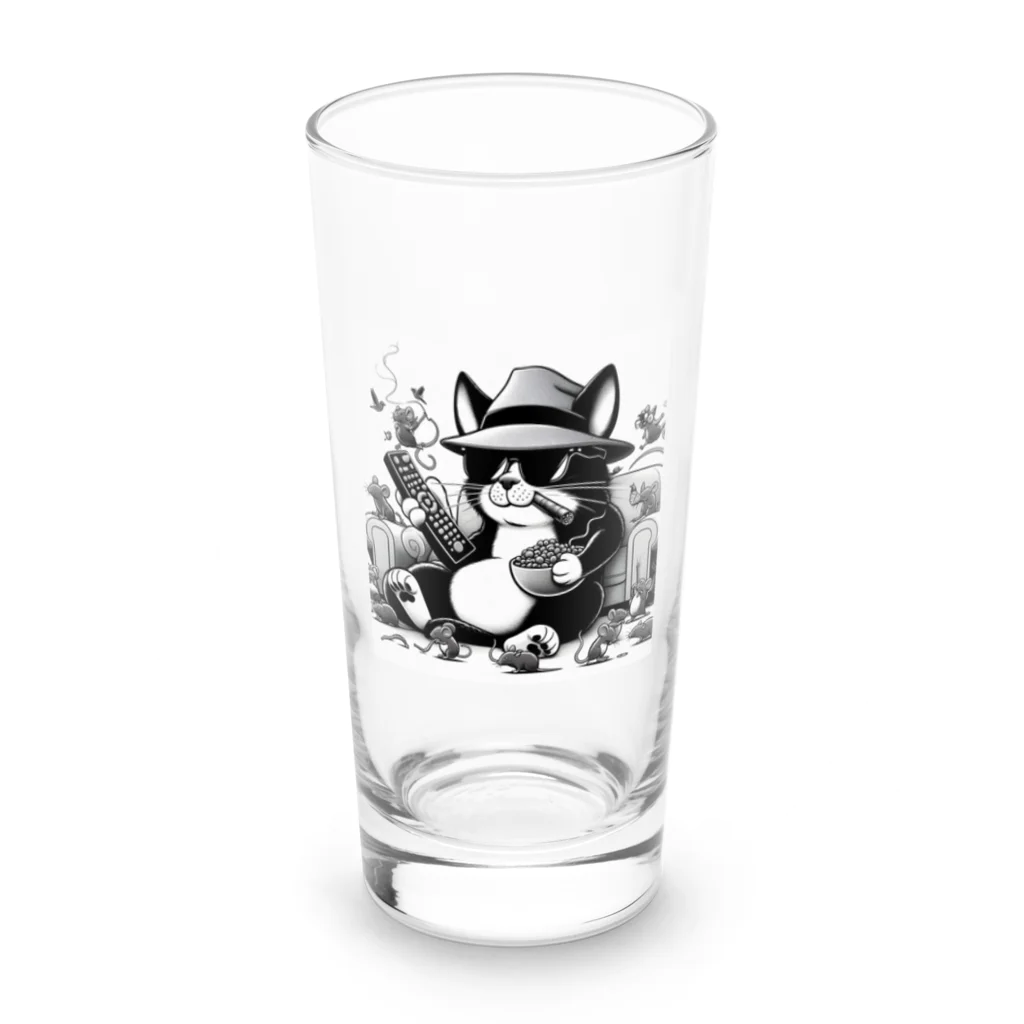 はまみるの白摂生なネコ Long Sized Water Glass :front