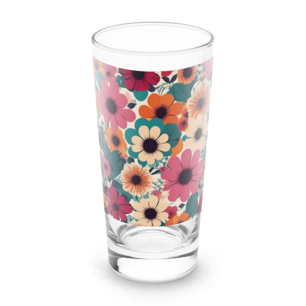 NATSUMAKITSUNEの北欧風　花柄　マリメッコ風 Long Sized Water Glass :front