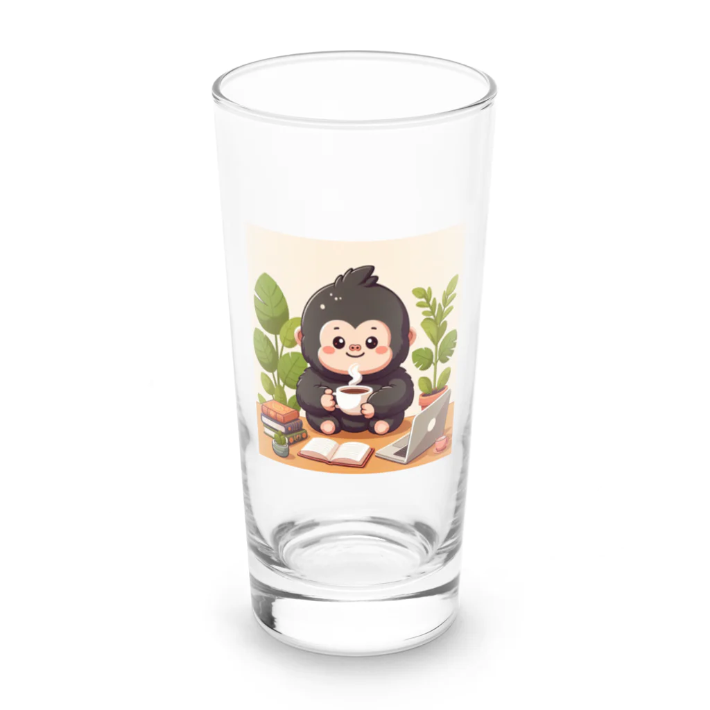 星パンダショップのほっこりコーヒーごりら君 Long Sized Water Glass :front