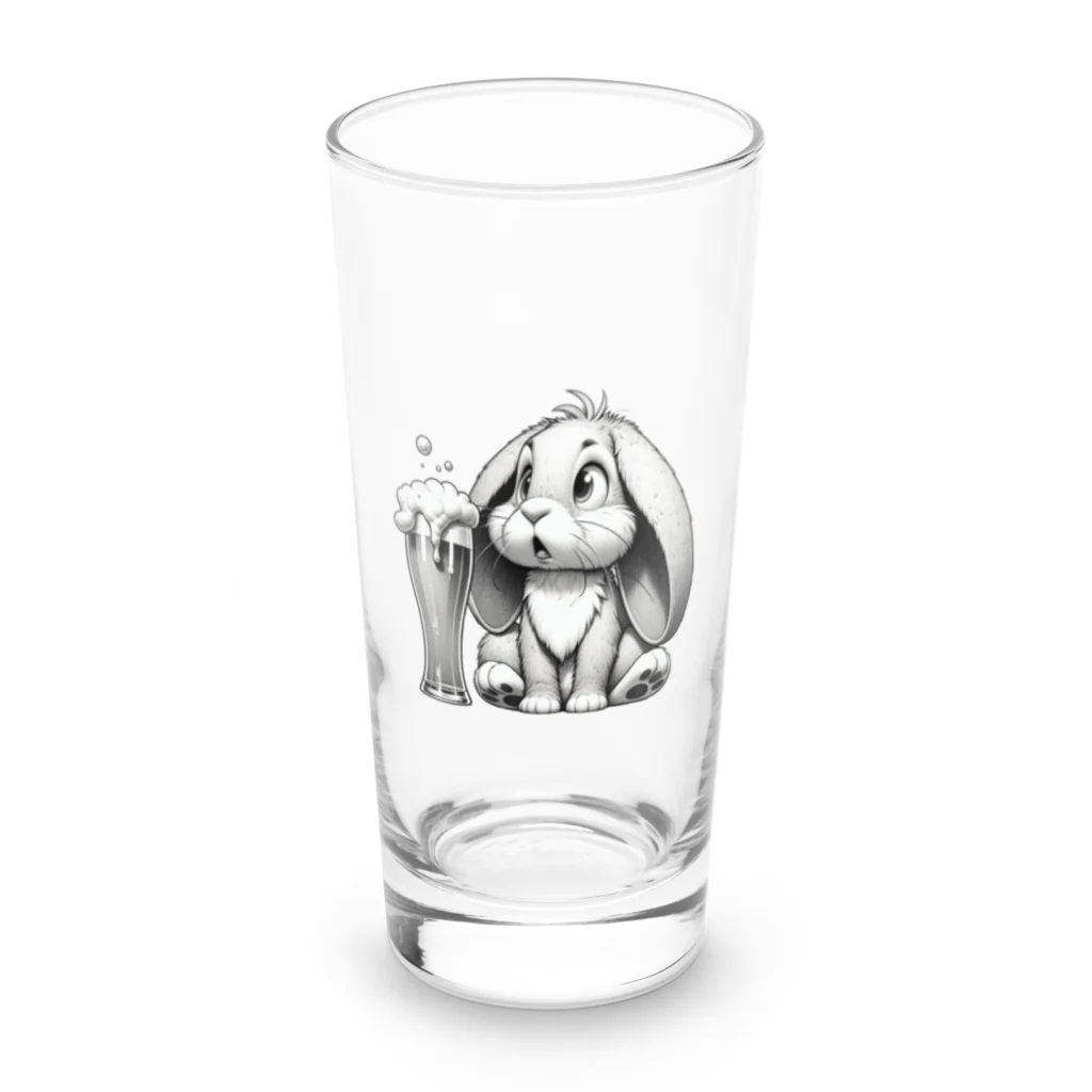 bottaの可愛いウサギ(垂れ耳ビール) Long Sized Water Glass :front