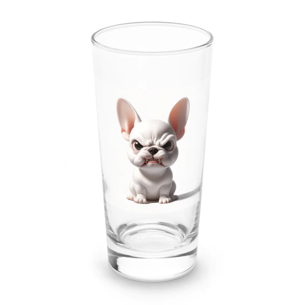 Ichigo-to-daifukuの怒ってる白のフレンチブルドッグ　大福 Long Sized Water Glass :front