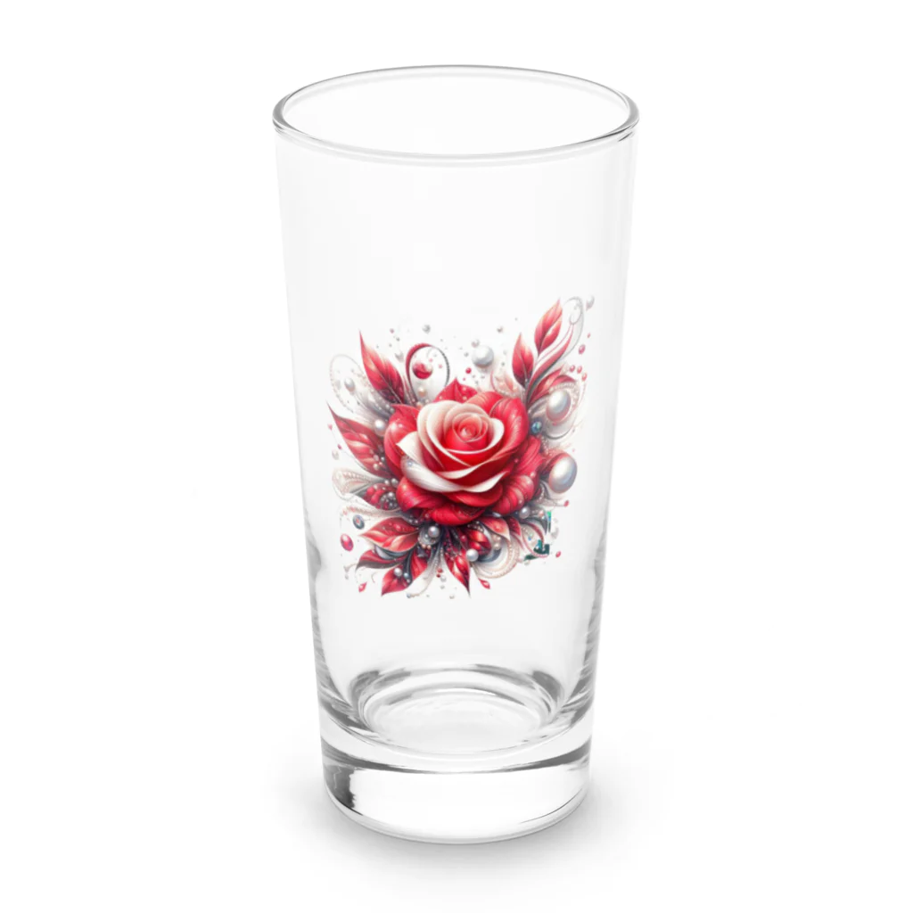 レベルUPのバラ×パール Long Sized Water Glass :front