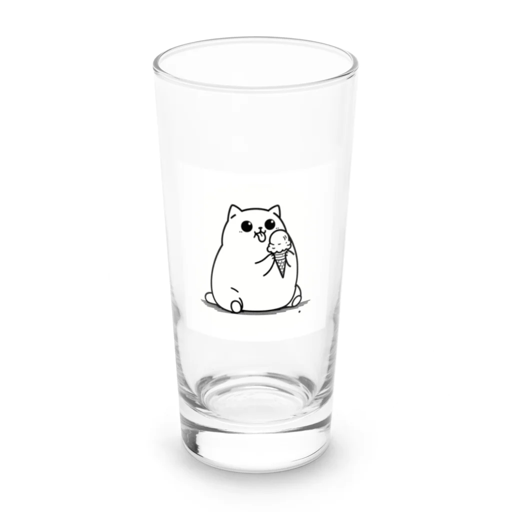 猫!にゃんこ！のアイスうまいにゃんこ Long Sized Water Glass :front