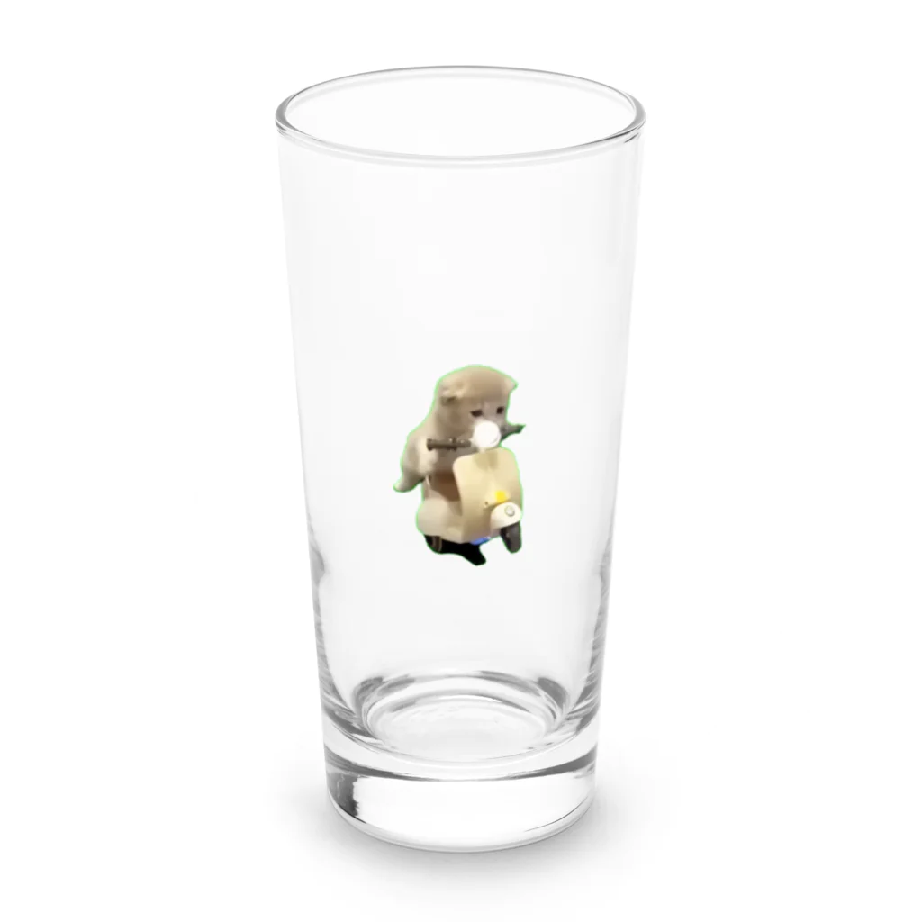 猫ミームグッズの【猫ミーム】バイク猫 Long Sized Water Glass :front