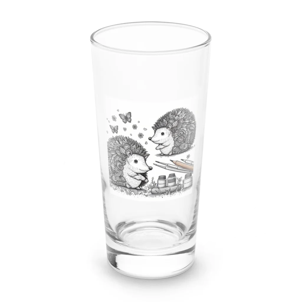 花鳥風月の対面ハリネズミ Long Sized Water Glass :front