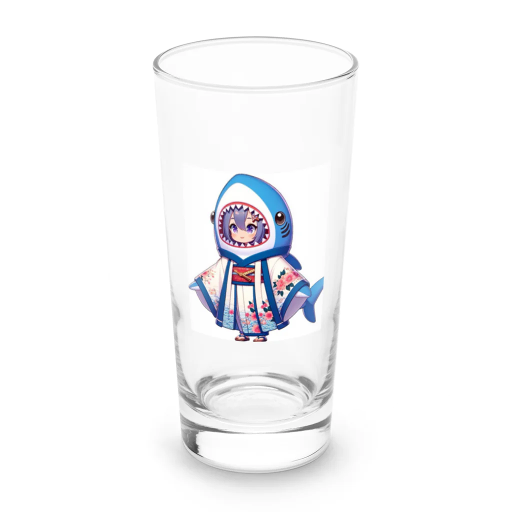 WING_0101の和風サメちゃんグッズ Long Sized Water Glass :front