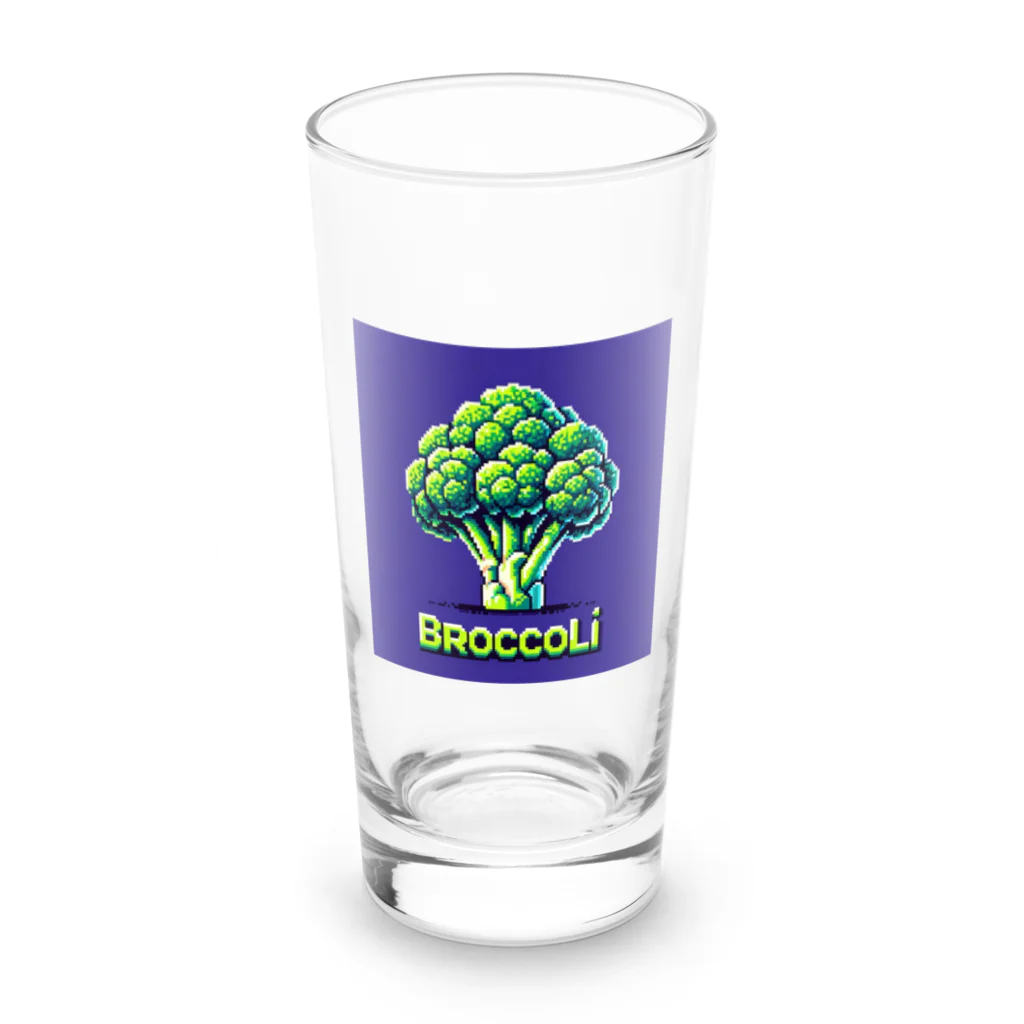 ドット絵調理器具のドット絵「ブロッコリー」 Long Sized Water Glass :front