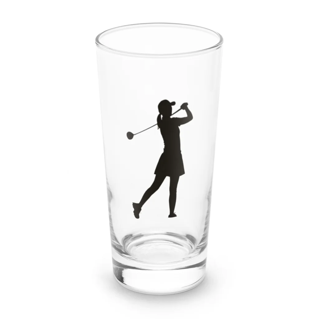 ぱんだまんのシャドーゴルフ（WOMEN) Long Sized Water Glass :front