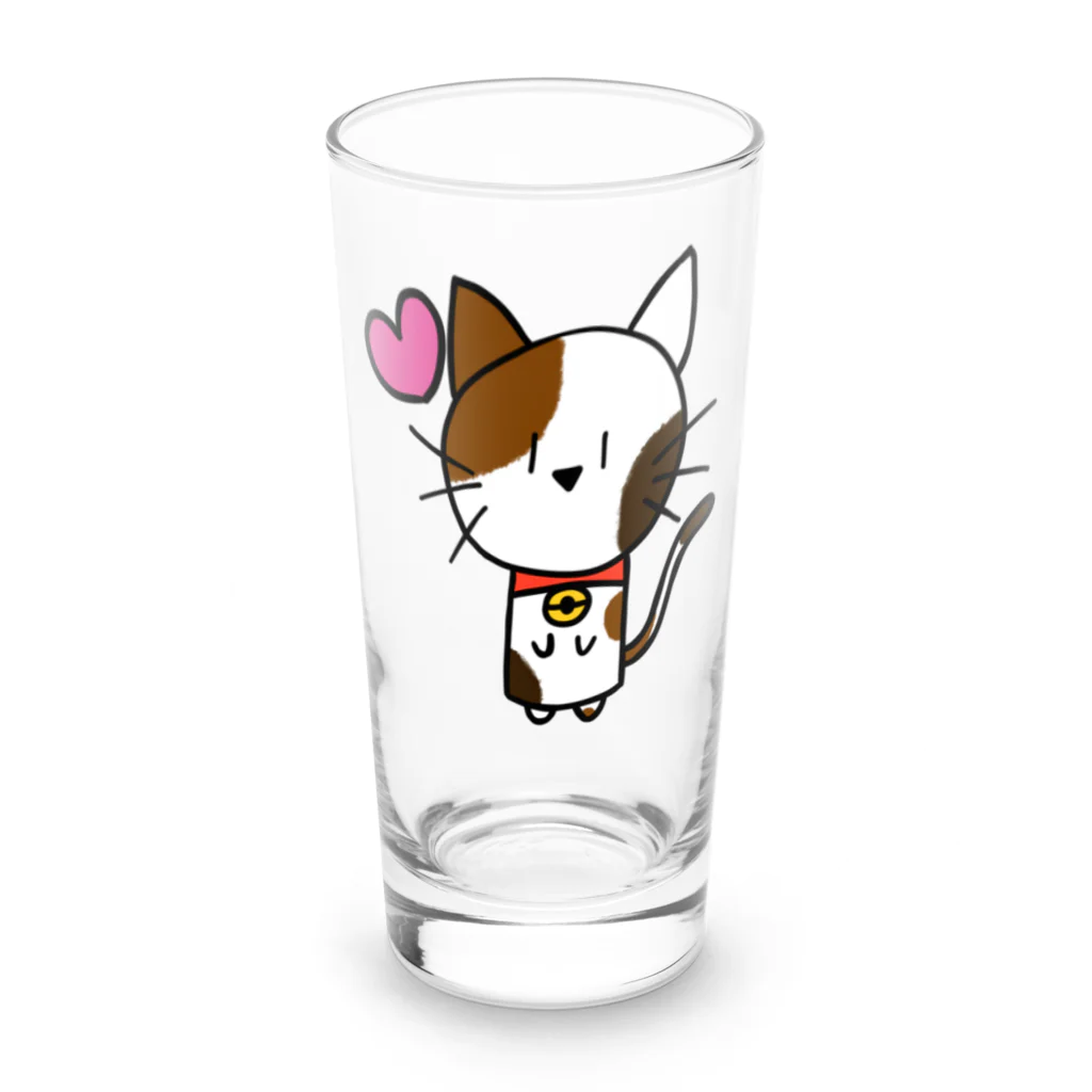 ねこ日和のねこ日和（ぶち猫） Long Sized Water Glass :front