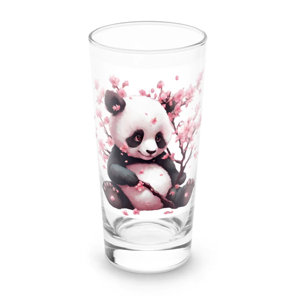 waterpandaのパンダと桜 Long Sized Water Glass :front