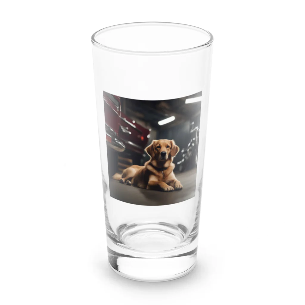 NiTiのガレージにいる犬 Long Sized Water Glass :front