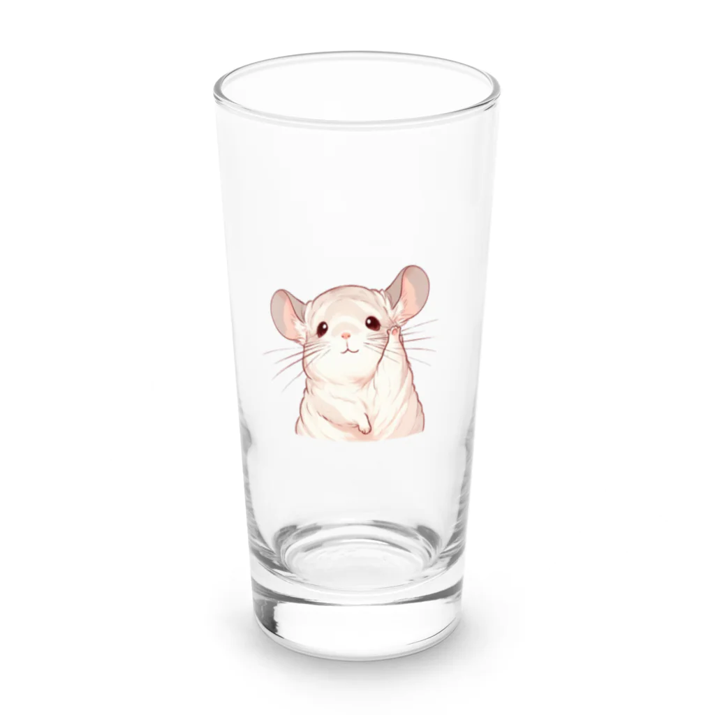 もふっとチンチラ🐭のおてあげチンチラ Long Sized Water Glass :front