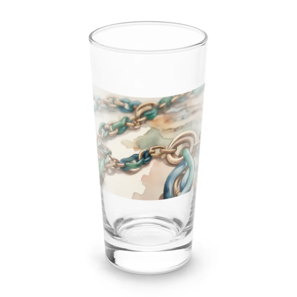 テフラんずのチェーンデザイン Long Sized Water Glass :front