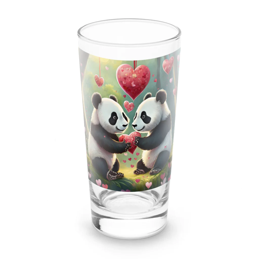 ねこねこねこんのパンダハート Long Sized Water Glass :front