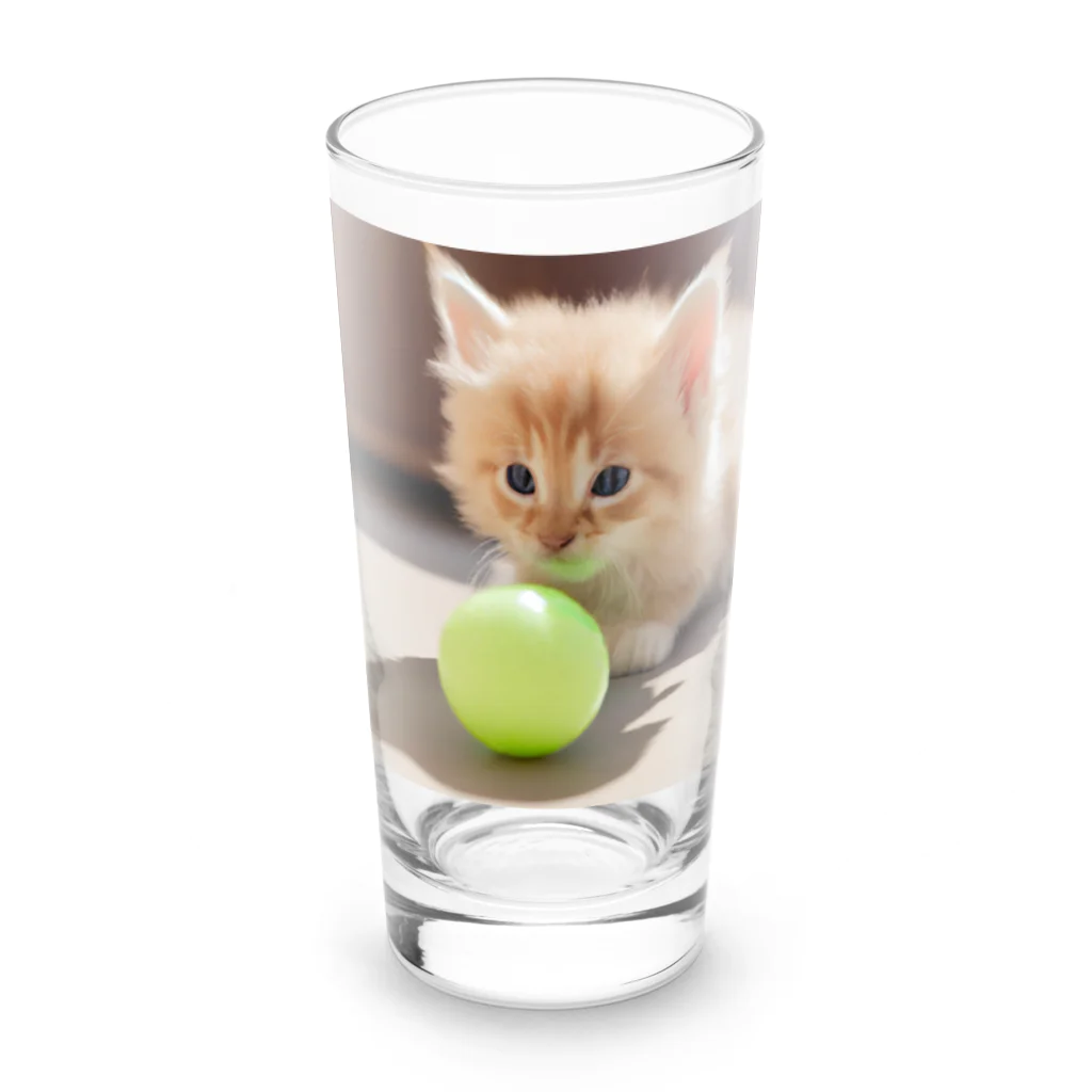 SkyBlueのもふもふな子猫 Long Sized Water Glass :front