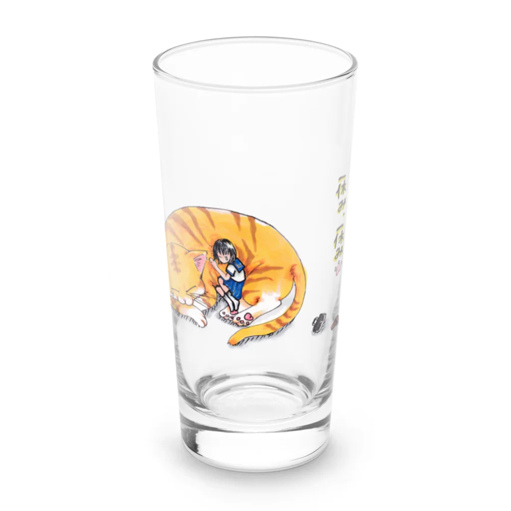 yuritomeのネコ神_(チャーちゃん)_頑張りすぎは良くないよ_ユリ作品3 Long Sized Water Glass :front