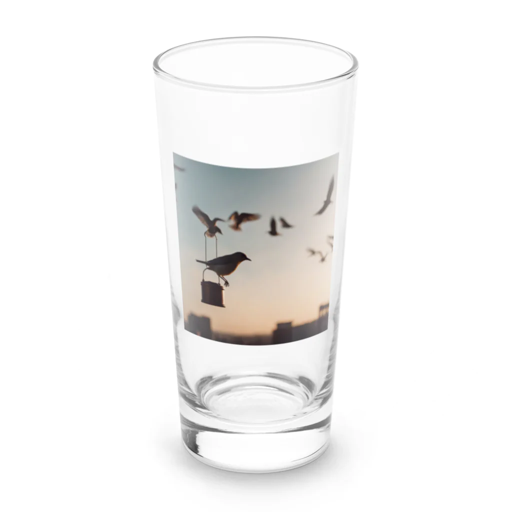 simaenaga234の夕方の鳥 Long Sized Water Glass :front