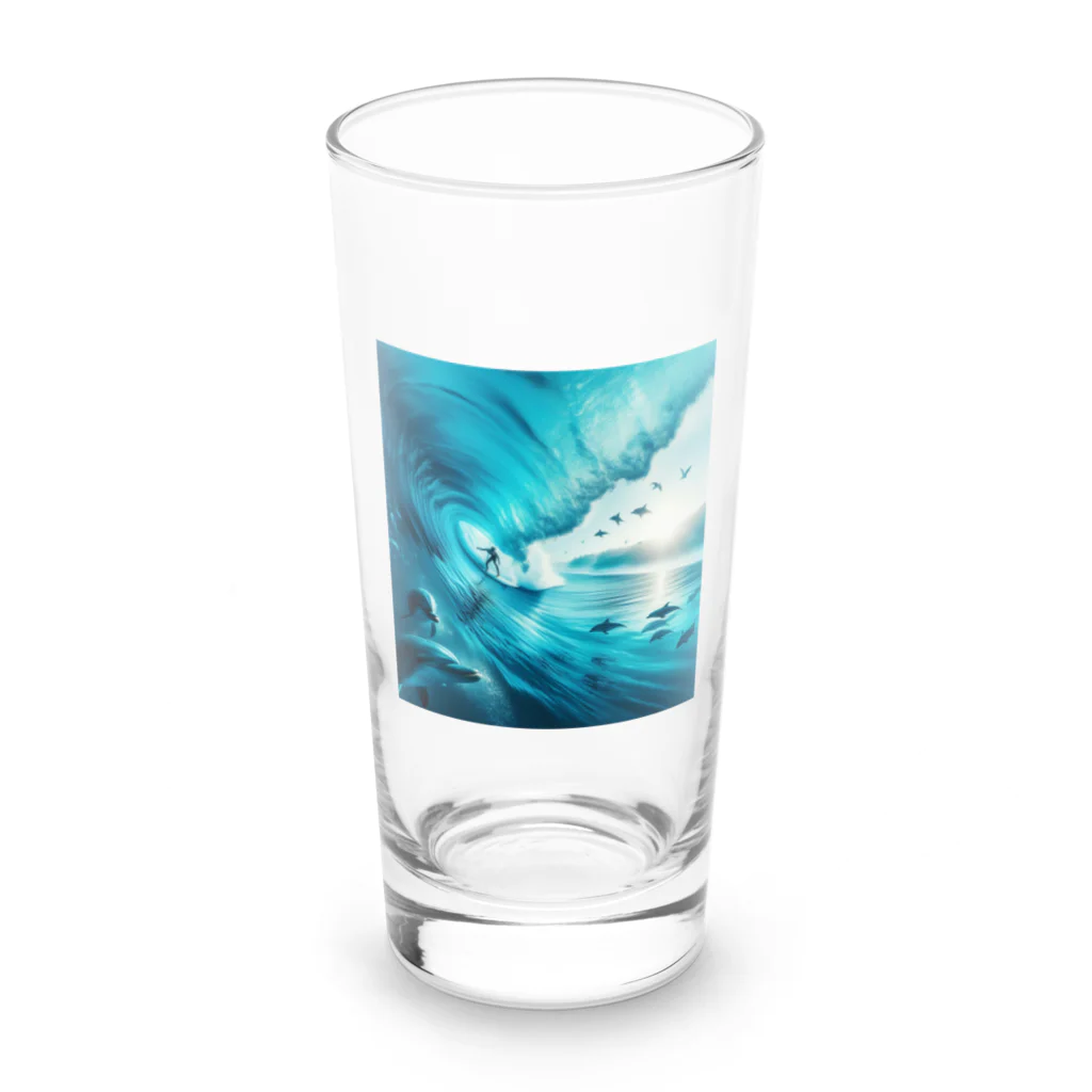 Lovers-chapelのサーファーと海 Long Sized Water Glass :front