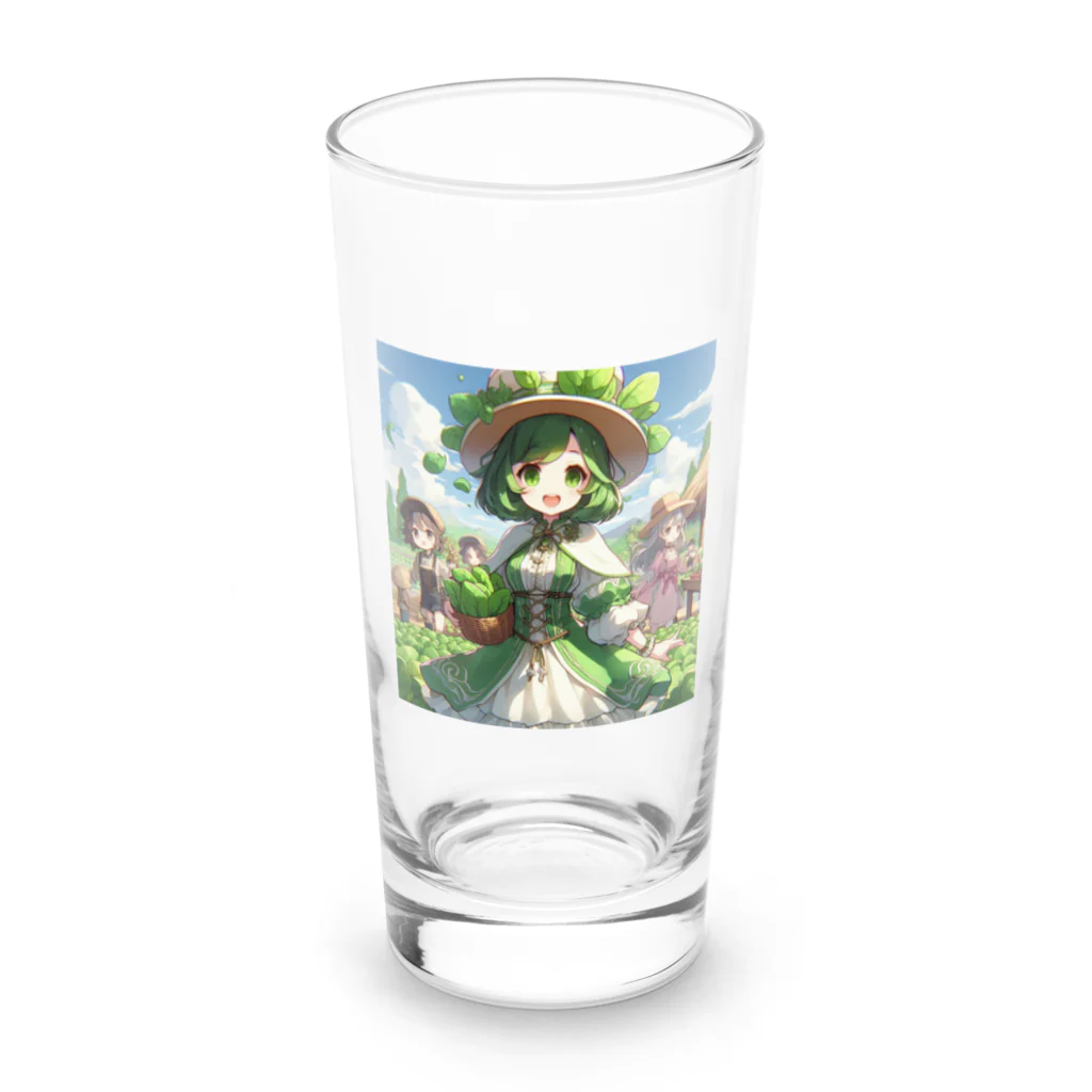 大地の宝物のほうれん草をモチーフにしたアニメキャラクター「スプリナ」 Long Sized Water Glass :front