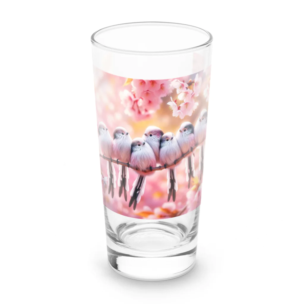 andanteのわくわくshopのシマエナガ春うらら Long Sized Water Glass :front