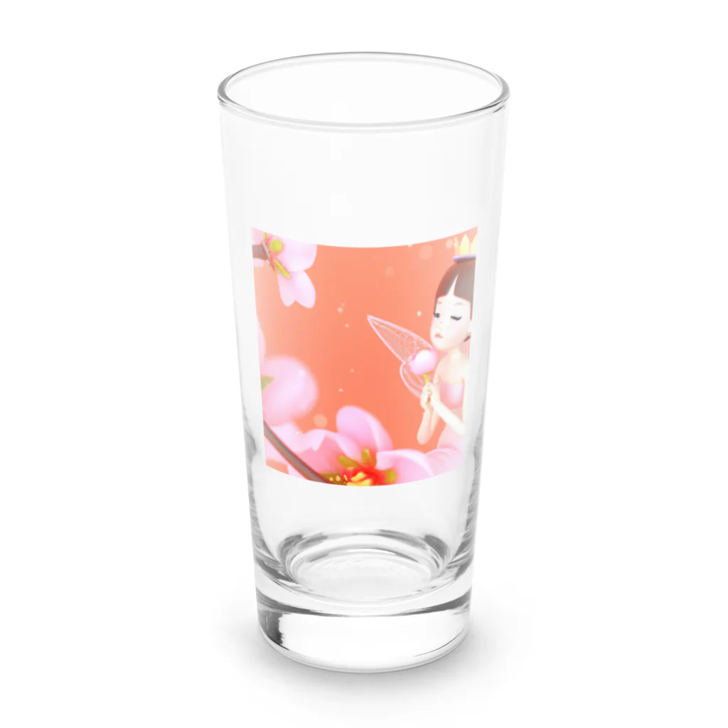 acotanの桃のお花と Long Sized Water Glass :front