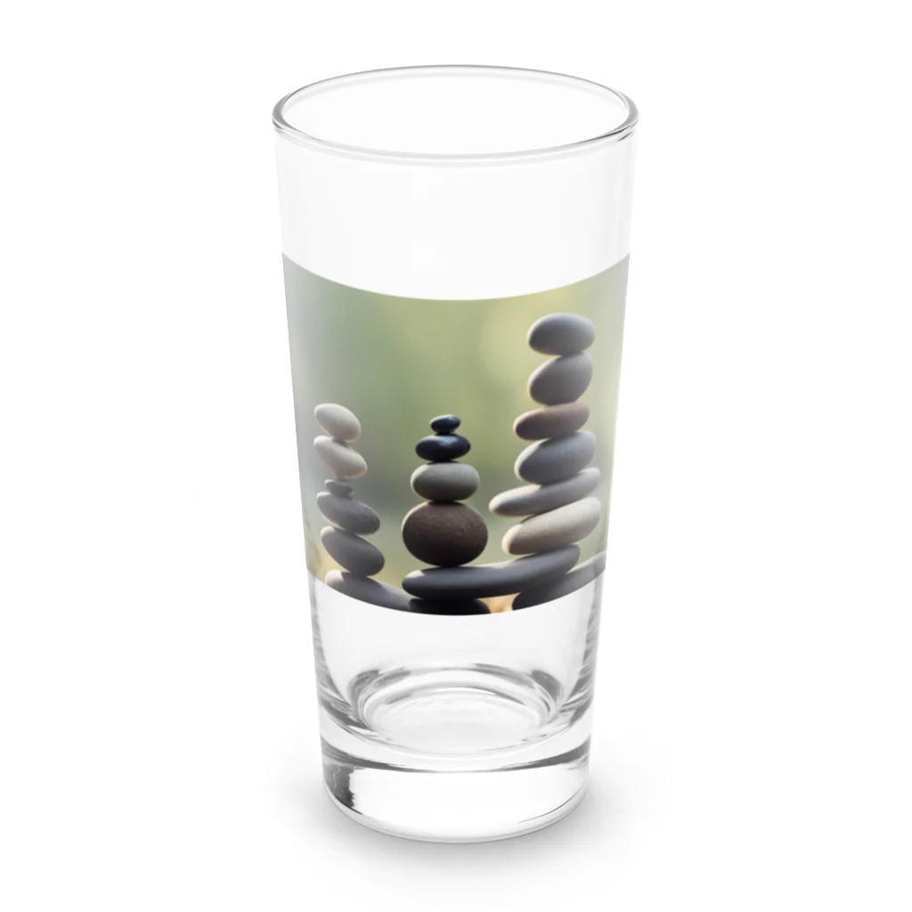 ゆったりまったり屋の石を積む Long Sized Water Glass :front
