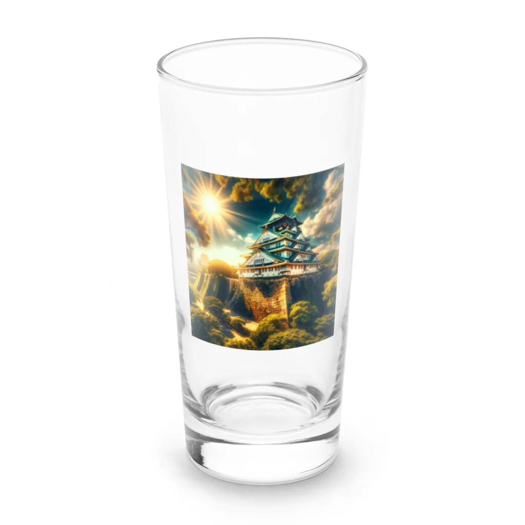 戦国時代マニアの夏の輝きを放つ大阪城 Long Sized Water Glass :front