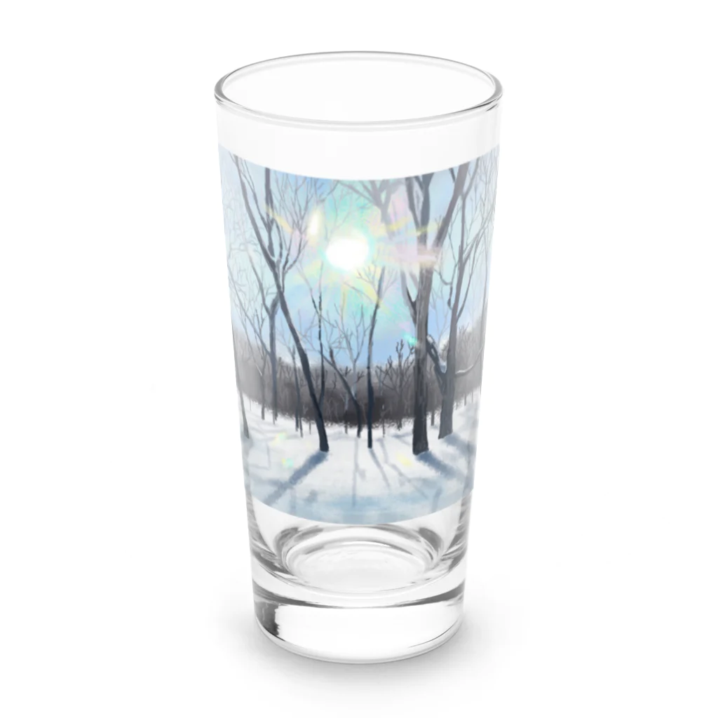 MOMODAMONの冬の雑木林 Long Sized Water Glass :front