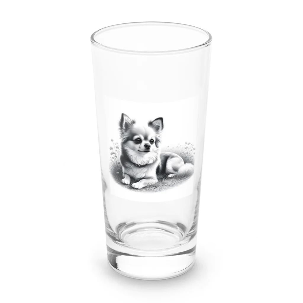 サボのドッグショップのチワポメ Long Sized Water Glass :front