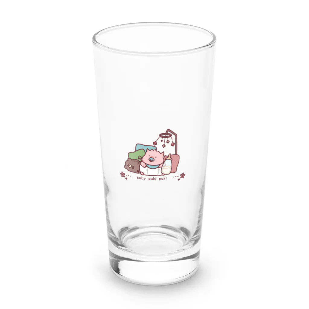 こぶたのアトリエのbaby puki puki Long Sized Water Glass :front