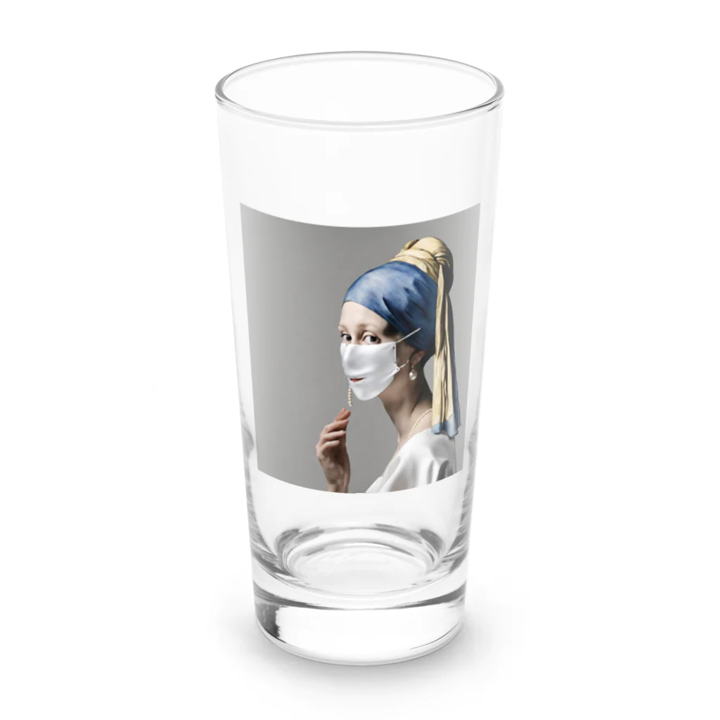 LOEVVEのマスクをした真珠の耳飾りの少女 Long Sized Water Glass :front