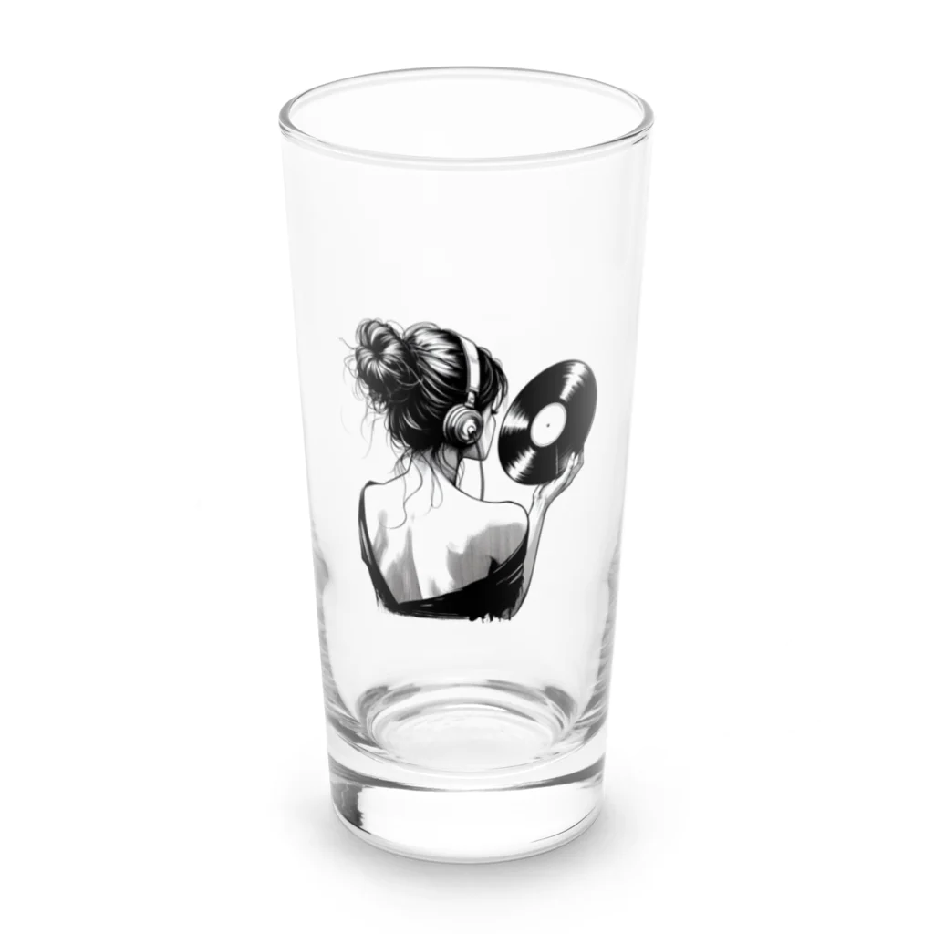 音楽ルー106の女性レコード Long Sized Water Glass :front