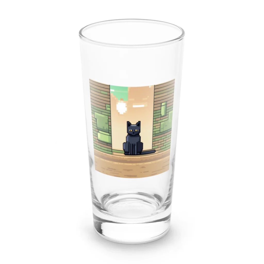 mutounの街中でたたずむ黒猫 Long Sized Water Glass :front