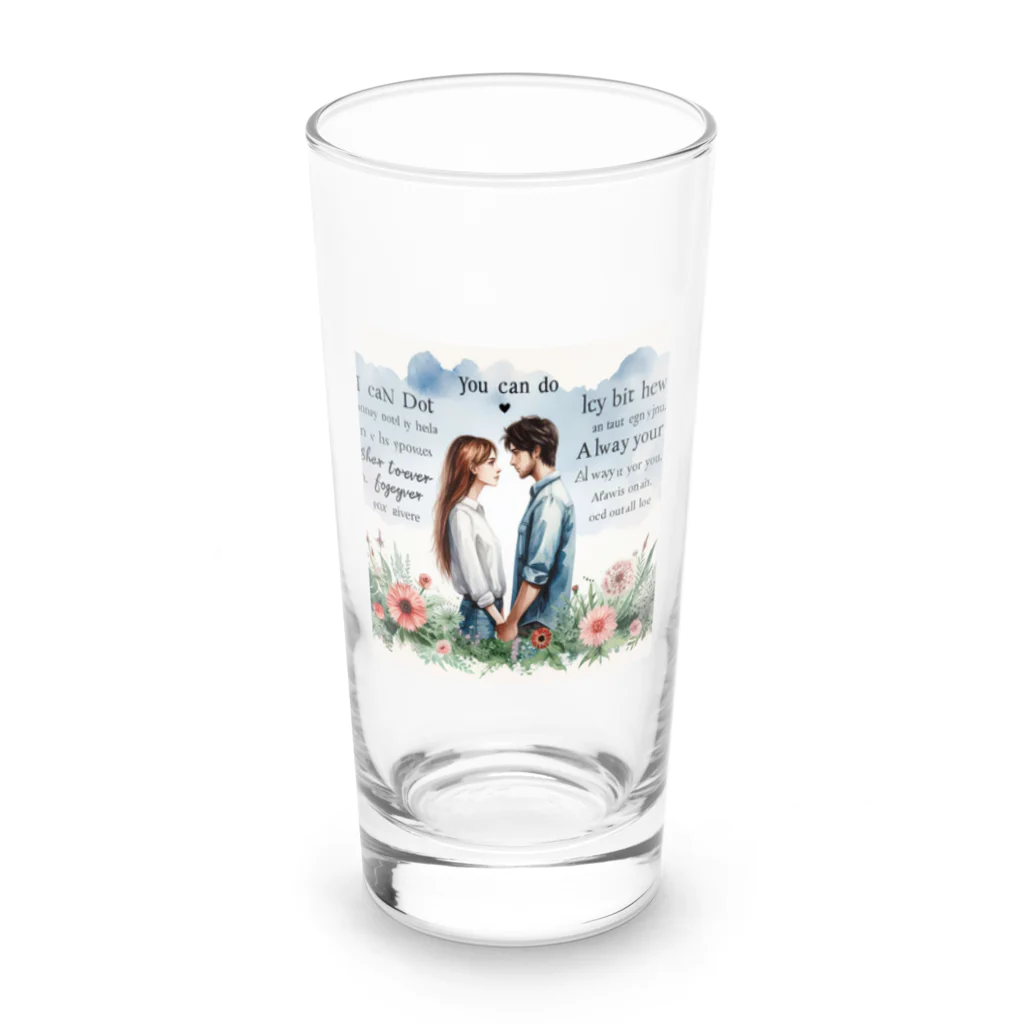 Lovers-chapelの支え合う恋人4 Long Sized Water Glass :front