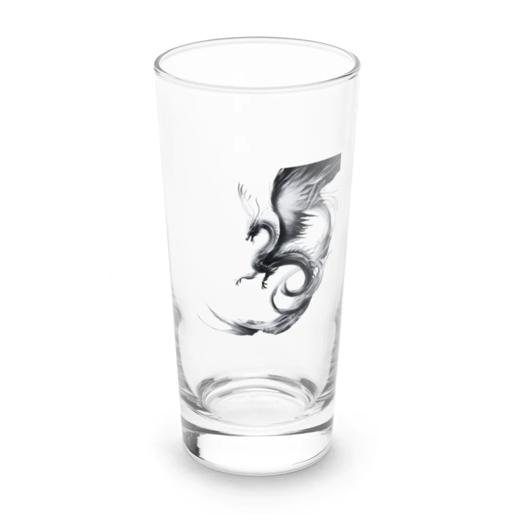 taki・ショップの龍【白黒】 Long Sized Water Glass :front