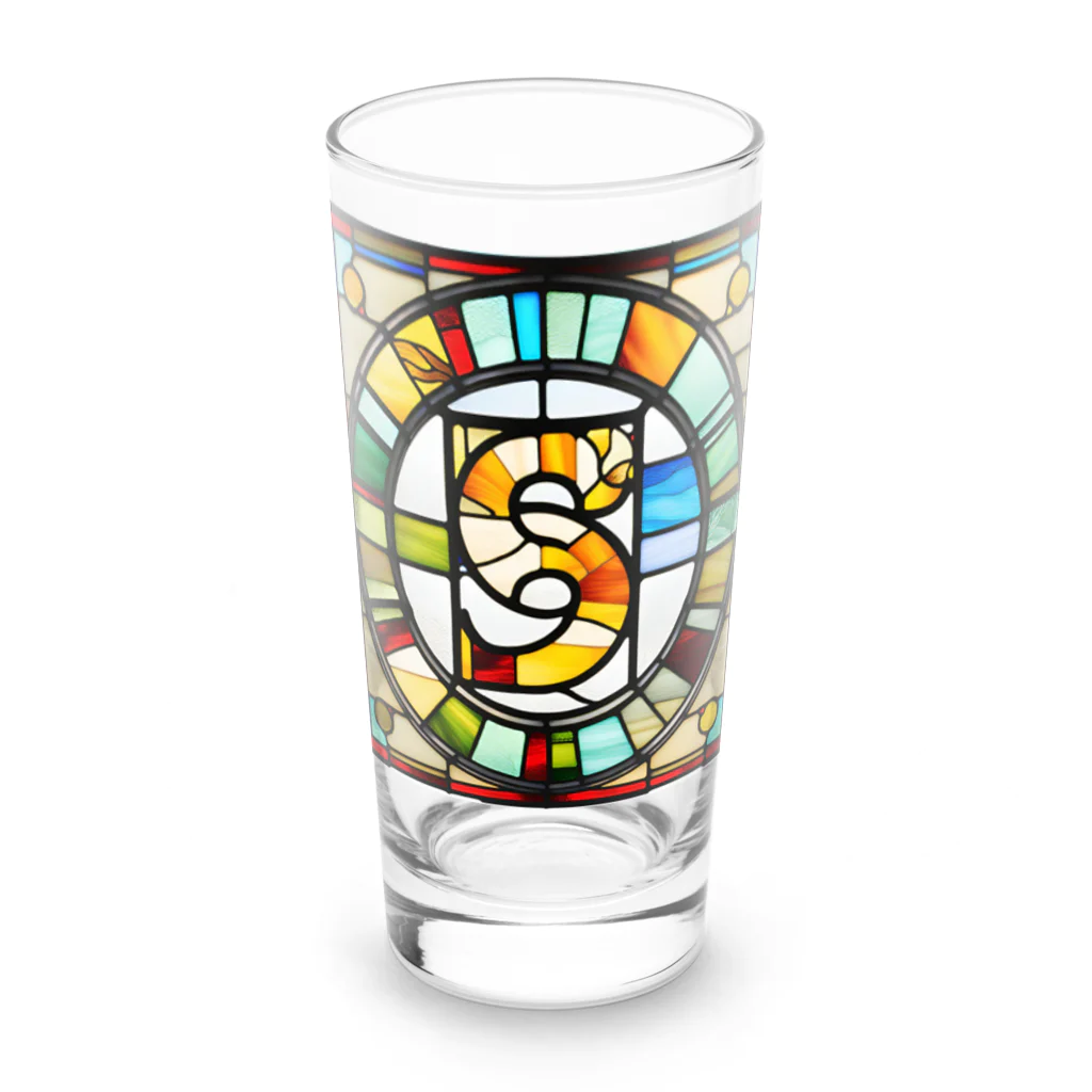 alphabet stained glassのstained glass S Long Sized Water Glass :front