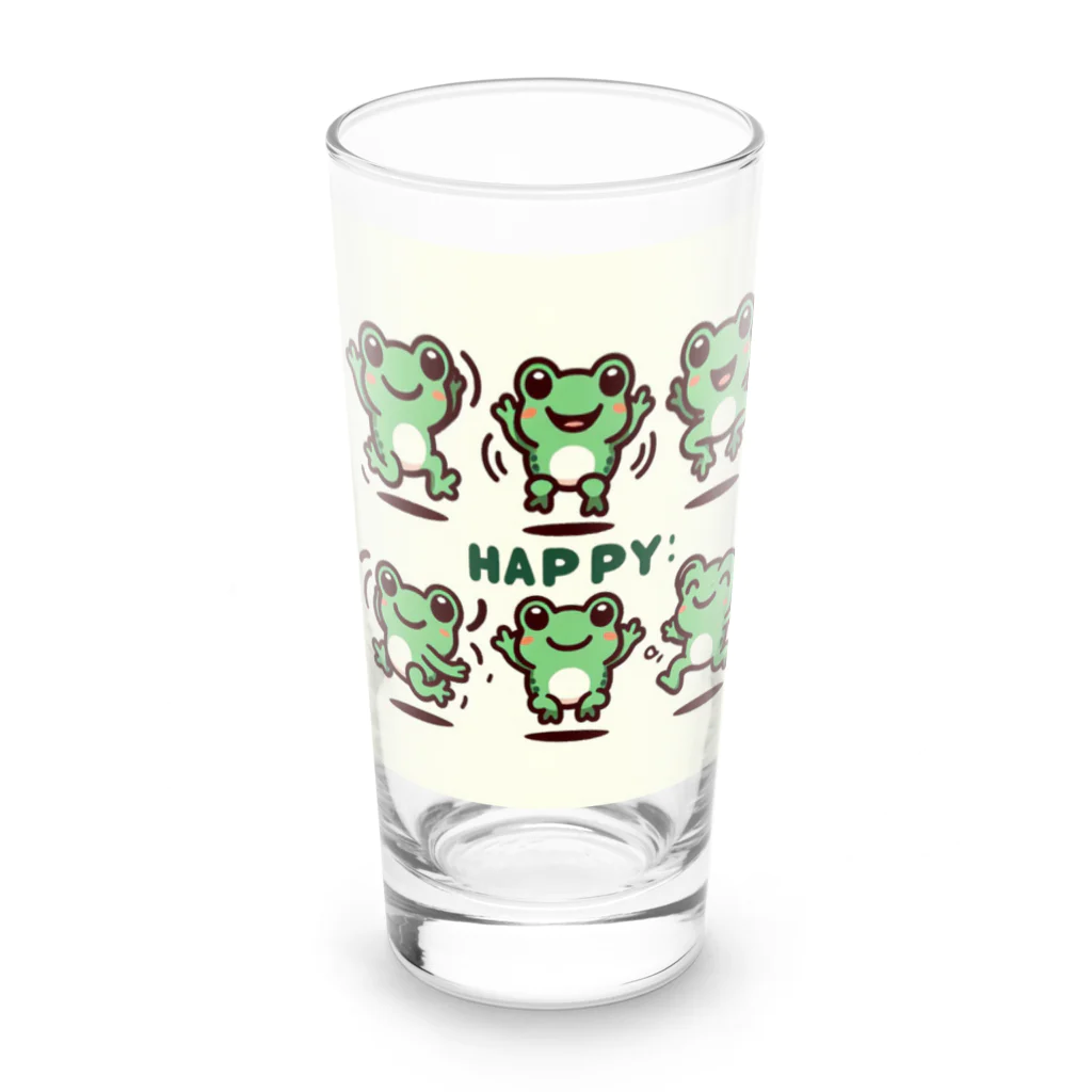 カエルグッズのHAPPYカエル踊り Long Sized Water Glass :front