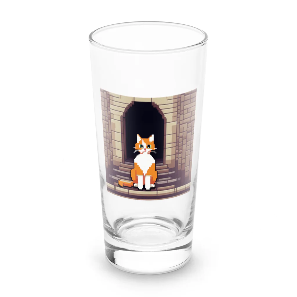 masaのトンネルで遊んでいる猫 Long Sized Water Glass :front