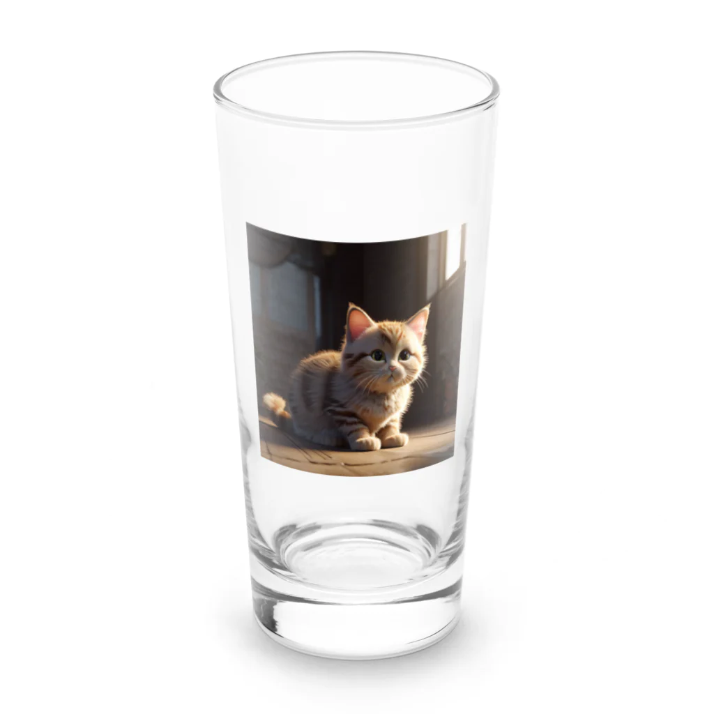 動物の溜まり場の可愛い猫ちゃん Long Sized Water Glass :front