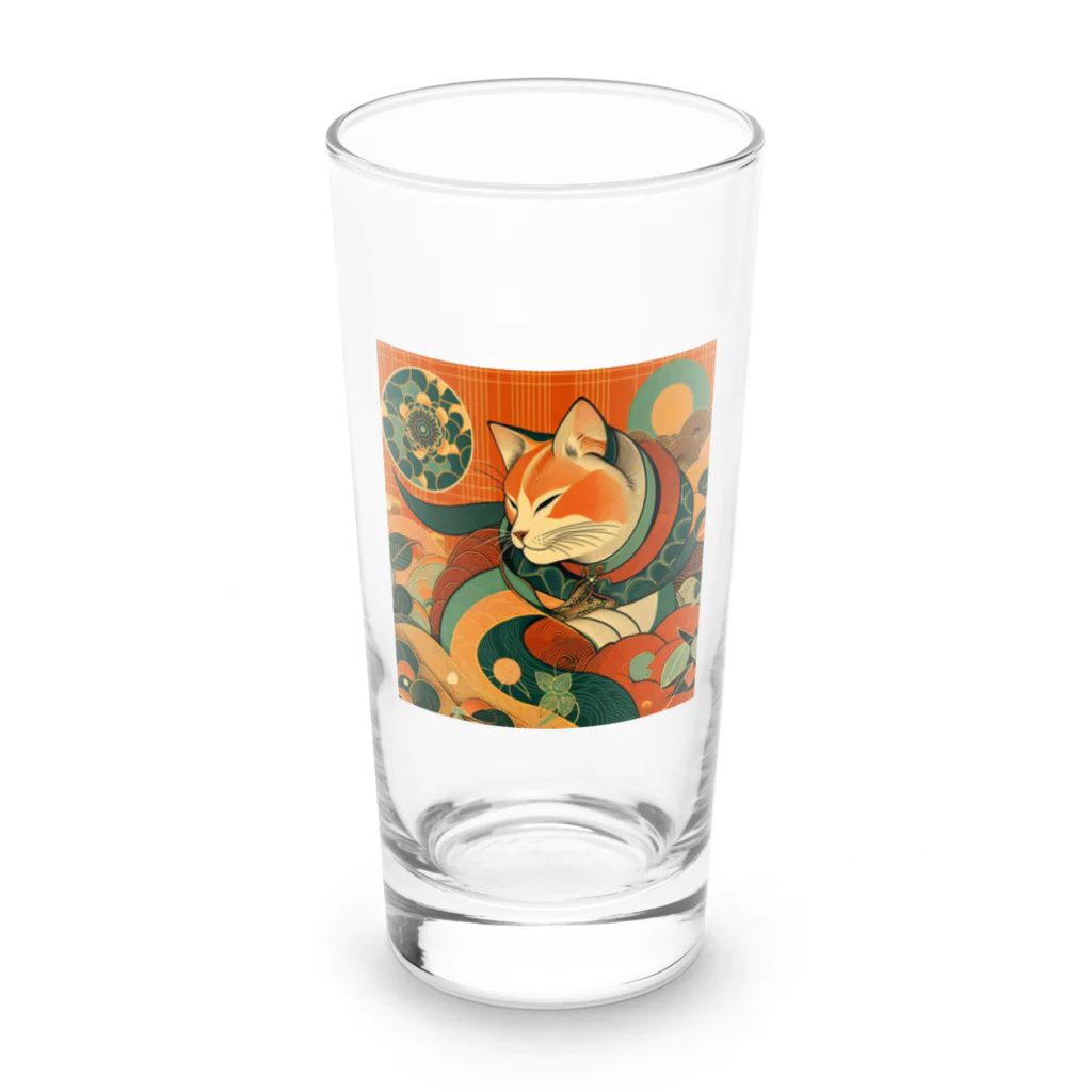 あずきば-あたりの着物猫シリーズ Long Sized Water Glass :front