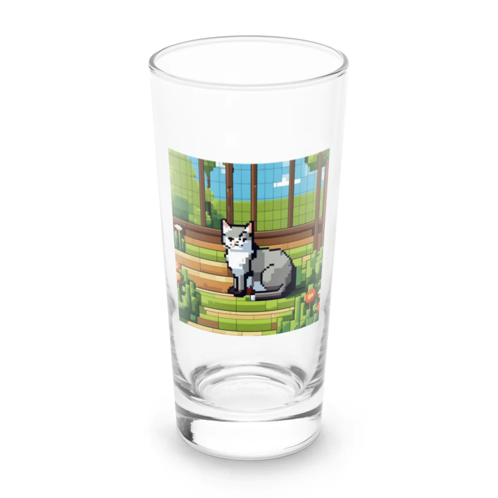 masaのガーデンで日向ぼっこしている猫 Long Sized Water Glass :front