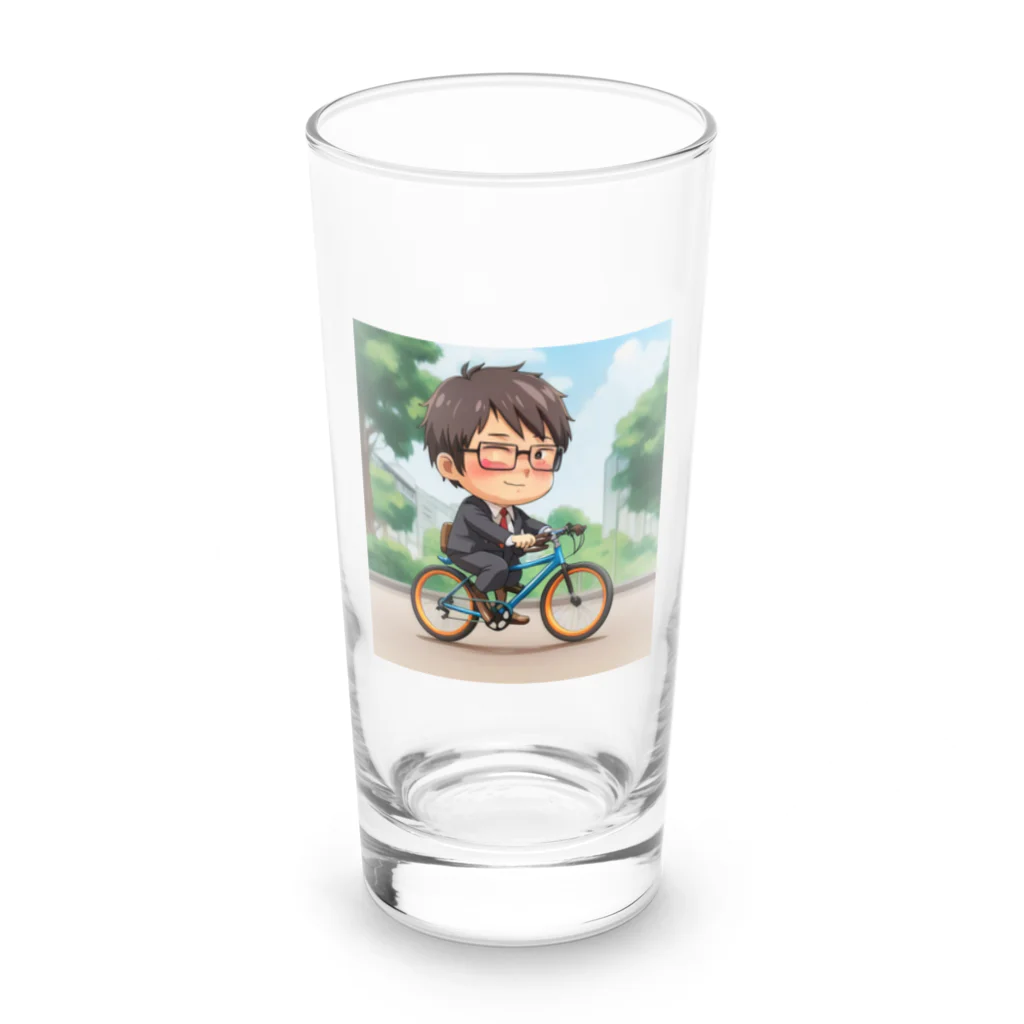 なお（ｻﾗﾘｰﾏﾝ）＠AI使って情報発信中の自転車通勤＠サラリーマン Long Sized Water Glass :front