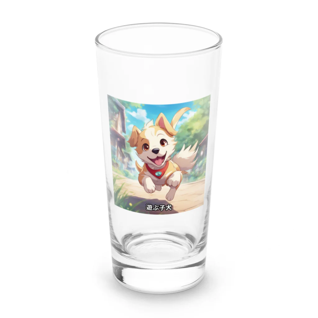 happiness_shopのかわいい子犬が元気いっぱい！ Long Sized Water Glass :front