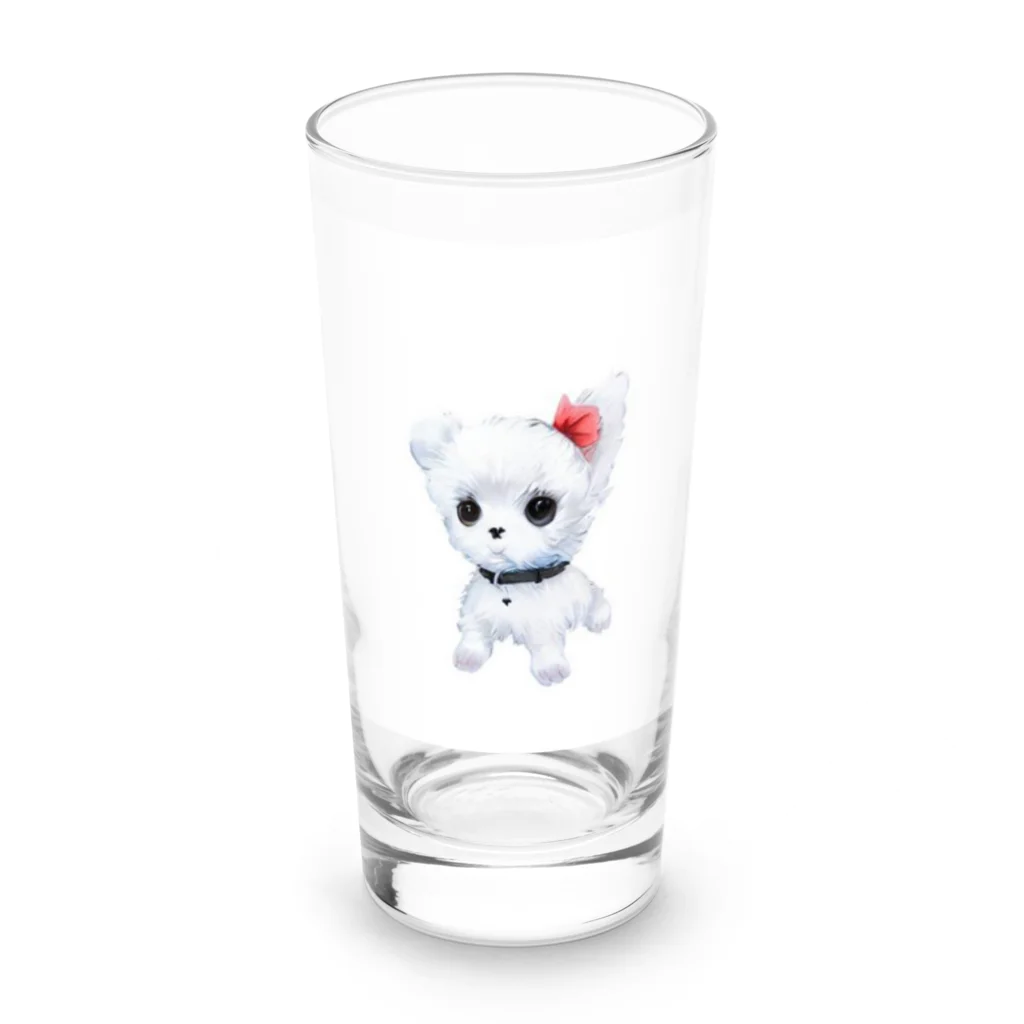 ちいさき家族スキ　Maltese ♡のだってマルチーズだもん　素 Long Sized Water Glass :front