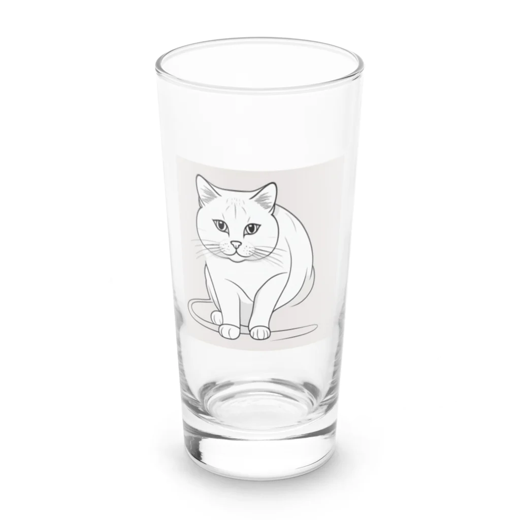 どうぶつやのブリティッシュショートヘア     猫 Long Sized Water Glass :front