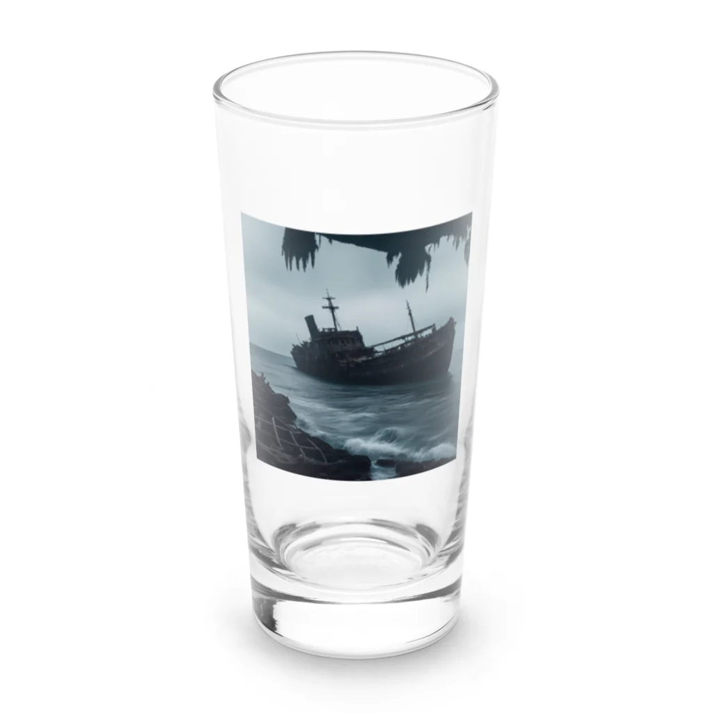 Dark Fの暗黒の海に浮かぶ腐敗した船の墓場 Long Sized Water Glass :front