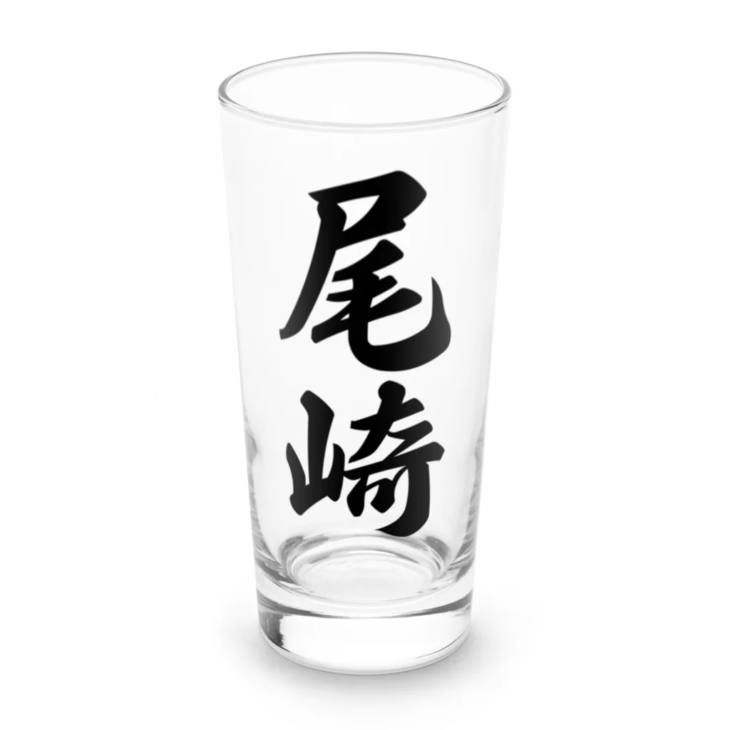 着る文字屋の尾崎 Long Sized Water Glass :front