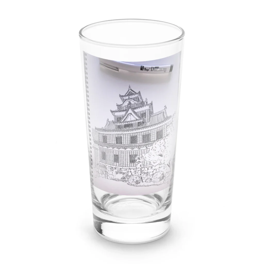 OASIS TOWNの岡山城ペンアート Long Sized Water Glass :front